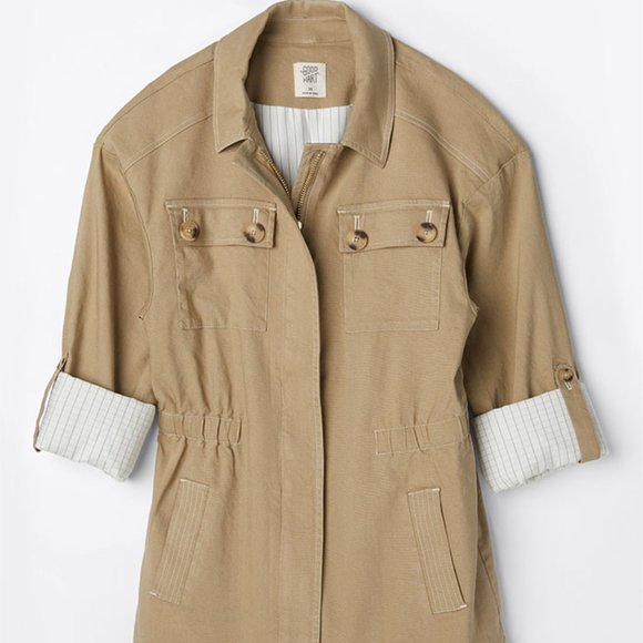 Matilda Jane Good Hart Memphis Cargo Jacket, Camel S NWT - Picture 2 of 4